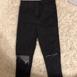 Brandy Melville Black Knee Rip Jeans
